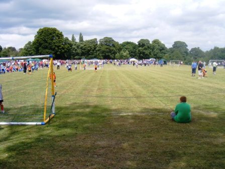 People watching football